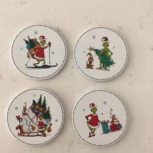 DR.SEUSS HOW THE GRINCH STOLE CHRISTMAS DRINK COASTERS 4 CERAMIC GIFT IDEA